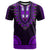 African Dashiki T Shirt With Polynesian Pattern - Purple - Wonder Print Shop