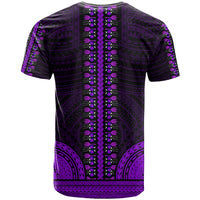 African Dashiki T Shirt With Polynesian Pattern - Purple - Wonder Print Shop