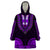 African Dashiki Wearable Blanket Hoodie With Polynesian Pattern - Purple - Wonder Print Shop