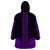 African Dashiki Wearable Blanket Hoodie With Polynesian Pattern - Purple - Wonder Print Shop