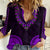 African Dashiki Women Casual Shirt With Polynesian Pattern - Purple - Wonder Print Shop