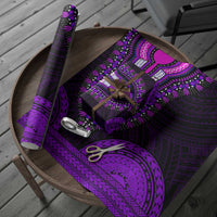 African Dashiki and Polynesian Pattern Wrapping Paper Purple - Wonder Print Shop