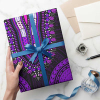 African Dashiki and Polynesian Pattern Wrapping Paper Purple - Wonder Print Shop