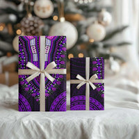 African Dashiki and Polynesian Pattern Wrapping Paper Purple - Wonder Print Shop