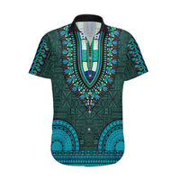African Dashiki Hawaiian Shirt With Tapa Pattern - Teal - Wonder Print Shop
