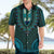 African Dashiki Hawaiian Shirt With Tapa Pattern - Teal - Wonder Print Shop