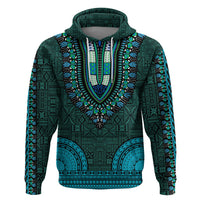 African Dashiki Hoodie With Tapa Pattern - Teal - Wonder Print Shop