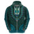 African Dashiki Hoodie With Tapa Pattern - Teal - Wonder Print Shop