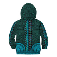 African Dashiki Kid Hoodie With Tapa Pattern - Teal - Wonder Print Shop