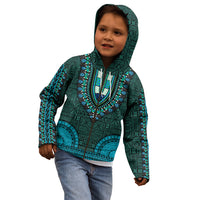 African Dashiki Kid Hoodie With Tapa Pattern - Teal - Wonder Print Shop