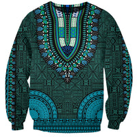 African Dashiki Sweatshirt With Tapa Pattern - Teal - Wonder Print Shop