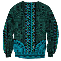 African Dashiki Sweatshirt With Tapa Pattern - Teal - Wonder Print Shop