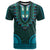 African Dashiki T Shirt With Tapa Pattern - Teal - Wonder Print Shop