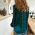 African Dashiki Women Casual Shirt With Tapa Pattern - Teal - Wonder Print Shop