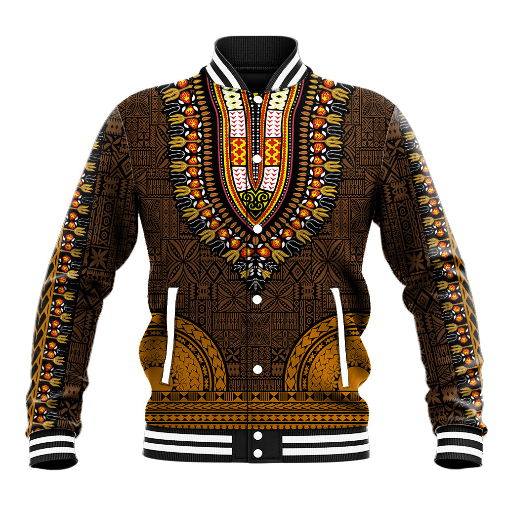 African Dashiki Baseball Jacket With Tapa Pattern - Gold LT9 - Wonder Print Shop