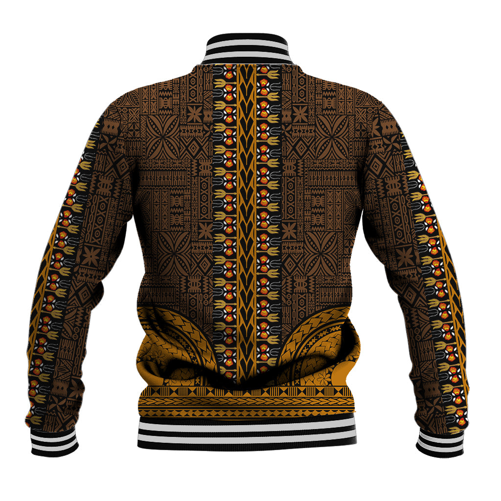 African Dashiki Baseball Jacket With Tapa Pattern - Gold LT9 - Wonder Print Shop
