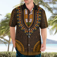 African Dashiki Hawaiian Shirt With Tapa Pattern - Gold - Wonder Print Shop