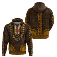 African Dashiki Hoodie With Tapa Pattern - Gold - Wonder Print Shop