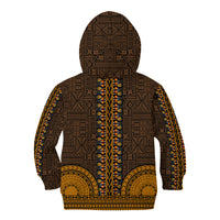 African Dashiki Kid Hoodie With Tapa Pattern - Gold - Wonder Print Shop