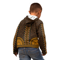 African Dashiki Kid Hoodie With Tapa Pattern - Gold - Wonder Print Shop