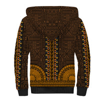 African Dashiki Sherpa Hoodie With Tapa Pattern - Gold - Wonder Print Shop
