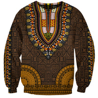 African Dashiki Sweatshirt With Tapa Pattern - Gold - Wonder Print Shop