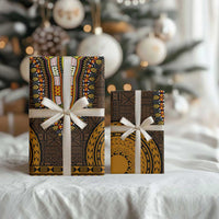 Gold Dashiki and Tapa Pattern Wrapping Paper Africa and Polynesia Together Culture - Wonder Print Shop