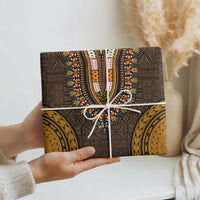 Gold Dashiki and Tapa Pattern Wrapping Paper Africa and Polynesia Together Culture - Wonder Print Shop