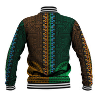 African Dashiki Baseball Jacket With Tapa Pattern - Half Green and Gold LT9 - Wonder Print Shop