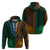 African Dashiki Hoodie With Tapa Pattern - Half Green and Gold - Wonder Print Shop