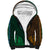 African Dashiki Sherpa Hoodie With Tapa Pattern - Half Green and Gold - Wonder Print Shop