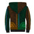 African Dashiki Sherpa Hoodie With Tapa Pattern - Half Green and Gold - Wonder Print Shop