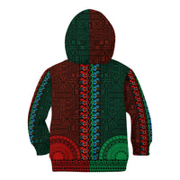 African Dashiki Kid Hoodie With Tapa Pattern - Half Green and Red - Wonder Print Shop
