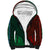 African Dashiki Sherpa Hoodie With Tapa Pattern - Half Green and Red - Wonder Print Shop