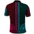 African Dashiki Polo Shirt With Tapa Pattern - Half Teal and Pink - Wonder Print Shop