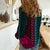 African Dashiki Women Casual Shirt With Tapa Pattern - Half Teal and Pink - Wonder Print Shop
