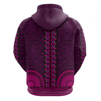 African Dashiki Hoodie With Tapa Pattern - Pink - Wonder Print Shop
