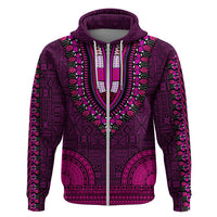African Dashiki Hoodie With Tapa Pattern - Pink - Wonder Print Shop