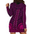 African Dashiki Hoodie Dress With Tapa Pattern - Pink - Wonder Print Shop