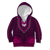 African Dashiki Kid Hoodie With Tapa Pattern - Pink - Wonder Print Shop