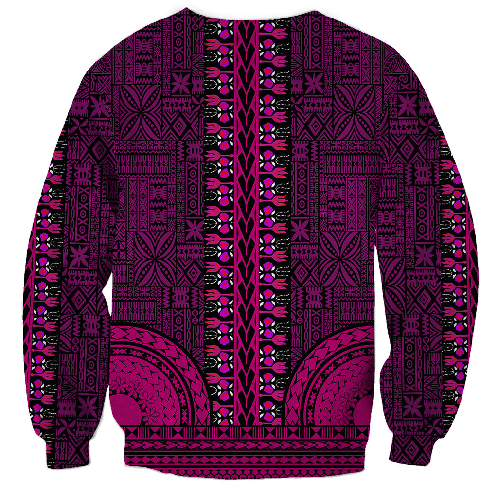 African Dashiki Sweatshirt With Tapa Pattern - Pink - Wonder Print Shop