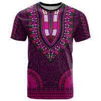 African Dashiki T Shirt With Tapa Pattern - Pink - Wonder Print Shop