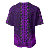African Dashiki Baseball Jersey With Tapa Pattern - Purple LT9 - Wonder Print Shop