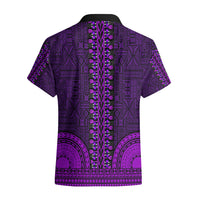 African Dashiki Hawaiian Shirt With Tapa Pattern - Purple - Wonder Print Shop