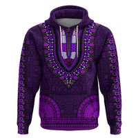 African Dashiki Hoodie With Tapa Pattern - Purple - Wonder Print Shop