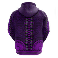 African Dashiki Hoodie With Tapa Pattern - Purple - Wonder Print Shop
