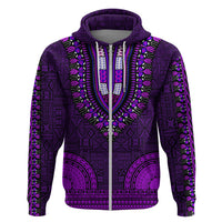African Dashiki Hoodie With Tapa Pattern - Purple - Wonder Print Shop
