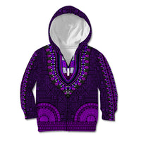 African Dashiki Kid Hoodie With Tapa Pattern - Purple - Wonder Print Shop