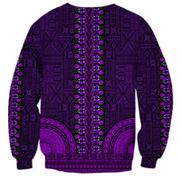 African Dashiki Sweatshirt With Tapa Pattern - Purple - Wonder Print Shop