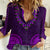African Dashiki Women Casual Shirt With Tapa Pattern - Purple - Wonder Print Shop